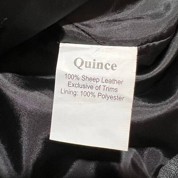 Quince 100% Leather Motorcycle Jacket Biker sz Medium Moto Women's Sheepskin - Picture 11 of 11